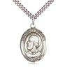 Sterling Silver Pope St. Eugene I Medal Necklace 1 x 3/4 with 24 inch Chain by Bliss Manufacturing