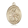 14kt Solid Gold St. Eustachius Patron Saint Medal Pendant 1 x 3/4 inch by Bliss Manufacturing