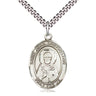 Sterling Silver St. John Chrysostom Patron Saint Medal Necklace 1 inch x 3/4 inch with 24 inch Chain by Bliss