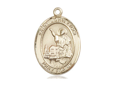 14kt Solid Gold St. John Licci patron saint medal pendant 1 inch by Bliss Manufacturing USA