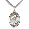 Sterling Silver St. Paula Patron Saint Medal Necklace 1x3/4 inch pendant on 24 inch chain by Bliss