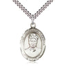 Sterling Silver St. Joseph Patron Saint Medal Necklace 1 inch by 3/4 inch with 24 inch chain by Bliss