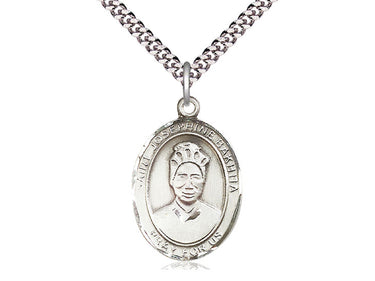 Sterling Silver St. Joseph Patron Saint Medal Necklace 1 inch by 3/4 inch with 24 inch chain by Bliss