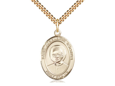 14kt Gold Filled St. Josemaria Escriva Patron Saint Medal Necklace 1 inch by 3/4 inch 24 inch chain Bliss