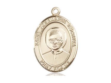 14kt Solid Gold St. Josemaria Escriva Patron Saint Medal Pendant 1 inch by 3/4 inch handcrafted by Bliss