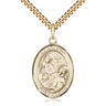 14kt Gold Filled St. Fina Patron Saint Medal Necklace 1 inch x 3/4 inch with 24 inch Chain by Bliss