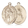 14kt solid gold Divine Mercy medal pendant 1 inch handmade by Bliss Manufacturing USA
