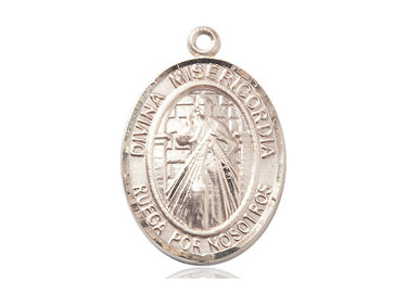 14kt solid gold medium Divine Mercy Divina Misericordia medal pendant 1 x 3/4 handcrafted by Bliss