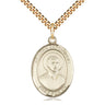14kt Gold Filled St. John Berchmans Patron Saint Medal Necklace 1 inch by 3/4 inch 24 inch chain Bliss