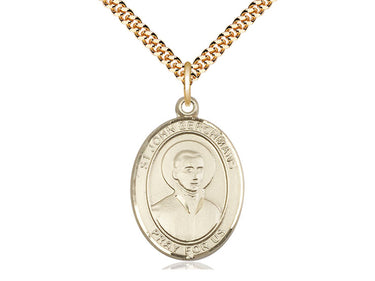 14kt Gold Filled St. John Berchmans Patron Saint Medal Necklace 1 inch by 3/4 inch 24 inch chain Bliss