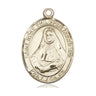 14kt solid gold St. Rose Philippine patron saint medal pendant, 1 inch by 3/4 inch, by Bliss Manufacturing