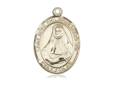14kt solid gold St. Rose Philippine patron saint medal pendant, 1 inch by 3/4 inch, by Bliss Manufacturing