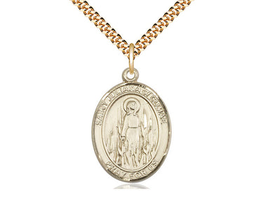 14kt Gold Filled St. Juliana Patron Saint Medal Necklace 1x3/4 inch with 24 inch chain by Bliss