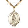14kt Gold Filled St. Anne Patron Saint Medal Necklace 1 x 3/4 inch on 24 inch Chain by Bliss Manufacturing