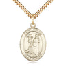 14kt Gold Filled St. Rocco patron saint medal necklace with 1 inch by 3/4 inch pendant on 24 inch chain by Bliss