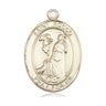 14kt Solid Gold St. Rocco patron saint medal pendant 1 x 3/4 inches handcrafted by Bliss USA