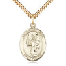 14kt gold filled St. Uriel Archangel medal necklace, 1 inch pendant on 24 inch curb chain, handcrafted by Bliss USA