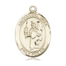 14kt Solid Gold St. Uriel Archangel Medal Pendant 1 inch by 3/4 inch by Bliss Manufacturing