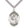 Sterling Silver St. Uriel Archangel Medal Necklace 1 inch by 3/4 inch on 24 inch Chain by Bliss