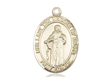 14kt Solid Gold Our Lady of Knots Catholic medal pendant 1x3/4 inches by Bliss USA
