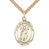 14kt Gold Filled St. Ivo Patron Saint Medal Necklace 1 inch by 3/4 inch on 24 inch Chain by Bliss