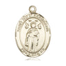 14kt solid gold St. Ivo patron saint medal pendant, 1 x 3/4 inch, handcrafted by Bliss Manufacturing
