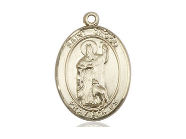 14kt Solid Gold St. Drogo Catholic Medal Pendant 1x3/4 inch by Bliss Manufacturing USA