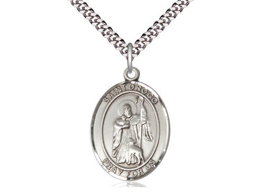 Sterling Silver St. Drogo Patron Saint Medal Necklace with 24 inch Chain by Bliss Manufacturing