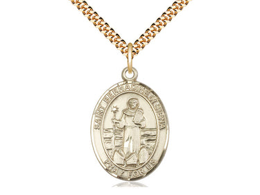 14kt gold filled St. Bernadine of Siena patron saint medal necklace 1 inch x 3/4 inch with 24 inch chain by Bliss