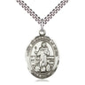 Sterling silver St. Bernardine of Siena medium patron saint medal necklace with 24 inch chain handcrafted by Bliss USA