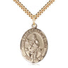Gold Filled Our Lady of Assumption Medal Necklace, 1 x 3/4 inch pendant, 24 inch chain, handmade by Bliss