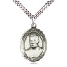 Sterling Silver Blessed Miguel Pro patron saint medal necklace 1x3/4 inch with 24 inch chain by Bliss