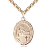 14kt gold filled Blessed Emilee Doultremont medal necklace with 24 inch chain by Bliss Manufacturing