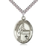 Sterling silver Blessed Emilee Doultremont medal necklace with 24 inch chain by Bliss Manufacturing