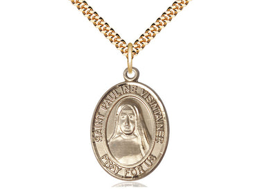 14kt gold filled St. Pauline Visintainer patron saint medal necklace with 24 inch chain by Bliss
