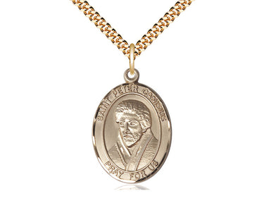 14kt gold filled St. Peter Canisius patron saint medal necklace with 24 inch chain by Bliss