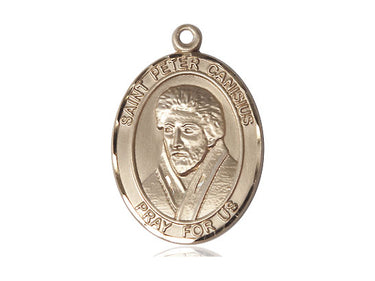 14kt Solid Gold St. Peter Canisius Patron Saint Medal Pendant 1 x 3/4 inch by Bliss Manufacturing