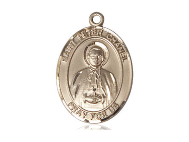 14kt Solid Gold St. Peter Chanel patron saint medal pendant 1x3/4 inches handcrafted by Bliss