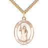 14kt Gold Filled St. Columbkille Catholic Medal Necklace 1x3/4 inch on 24 inch Chain by Bliss USA