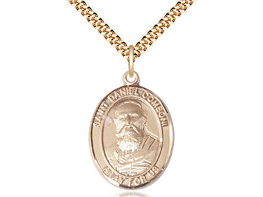 14kt Gold Filled St. Daniel Comboni Patron Saint Medal Necklace 1x3/4 inch on 24 inch Chain by Bliss Manufacturing