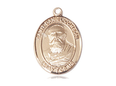 14kt Solid Gold St. Daniel Comboni Patron Saint Medal Pendant 1x3/4 inch Handcrafted by Bliss Manufacturing