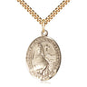 14kt Gold Filled Jeanne Chezard de Matel Patron Saint Medal Necklace 1 x 3/4 inch with 24 inch Chain by Bliss