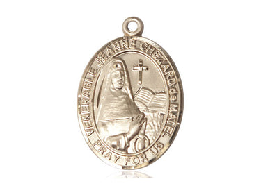 14kt Solid Gold Jeanne Chezard de Matel Patron Saint Medal Pendant 1 x 3/4 inch by Bliss Manufacturing