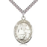 Sterling Silver St. Jeanne Chezard de Matel patron saint medal necklace with 24 inch chain by Bliss Manufacturing