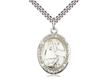 Sterling Silver St. Jeanne Chezard de Matel patron saint medal necklace with 24 inch chain by Bliss Manufacturing