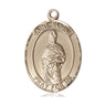 14kt Solid Gold St. Eligius Medal Pendant 1x3/4 inch Medium Catholic Patron Saint Bliss USA