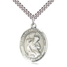 Sterling silver Blessed Herman the Cripple patron saint medal necklace 1x3/4 inches with 24 inch chain by Bliss