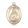 14kt Solid Gold St. Gerald of Aurillac Medal Pendant 1 inch by 3/4 inch - Handcrafted by Bliss Manufacturing