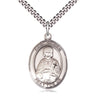 Sterling Silver St. Gerald medium patron saint medal necklace with 24 inch chain by Bliss Manufacturing