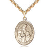 14kt Gold Filled St. Margaret of Scotland patron saint medal necklace 1x3/4 inch with 24 inch chain by Bliss